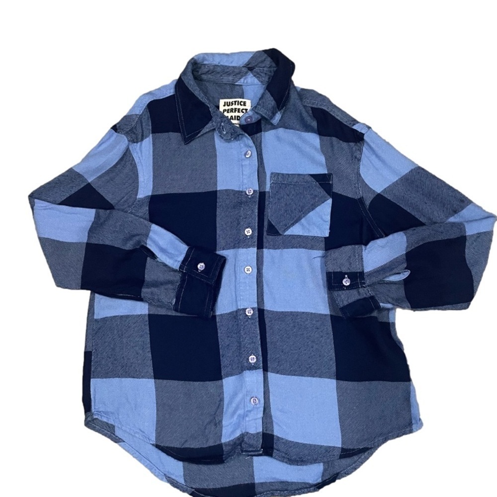 ⭐️Justice Perfect Plaid Light and Dark Blue Size 8